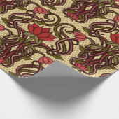 シームレスなフローラ壁紙(アールヌーボースタイル、VI) ラッピングペーパー (角)