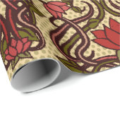 シームレスなフローラ壁紙(アールヌーボースタイル、VI) ラッピングペーパー (ロールコーナー)