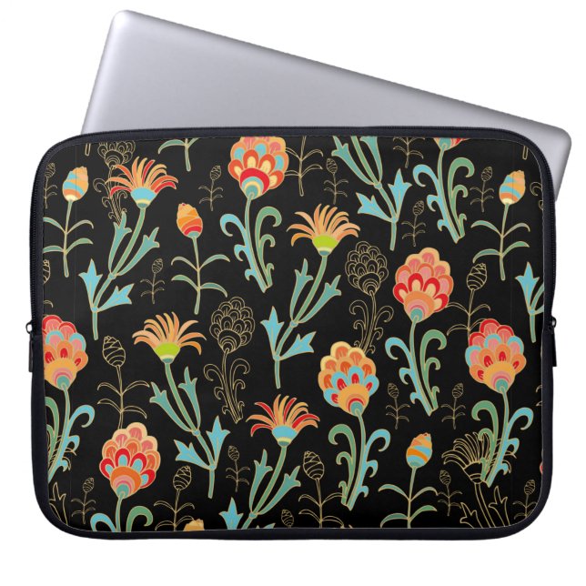 シームレスなフローラ指向プリント ラップトップスリーブ (正面)