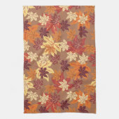 シームレスなフローラ紅葉パターン キッチンタオル (縦)