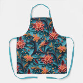 シームレスなフローラ紙パターンオールオーバープリントエプロン エプロン (正面)