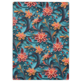 シームレスなフローラ紙パターンクリップボード クリップボード (裏面)