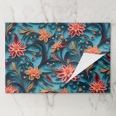 シームレスなフローラ紙パターンティアウェイランチョンマット ペーパーパッド (折り畳み)