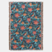 シームレスなフローラ紙パターンブランケット スローブランケット (正面縦)