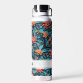 シームレスなフローラ紙パターン名水ボトル ウォーターボトル (背面)