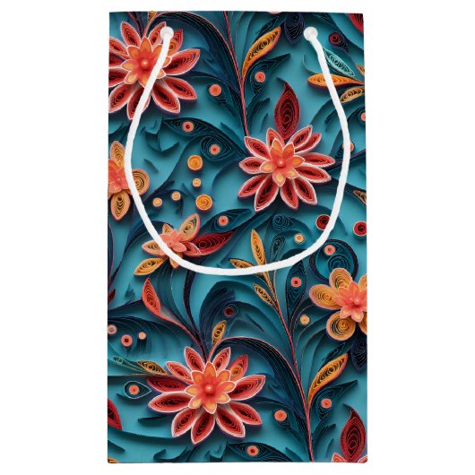 シームレスなフローラ紙パターン抱き枕 スモールペーパーバッグ (裏面)