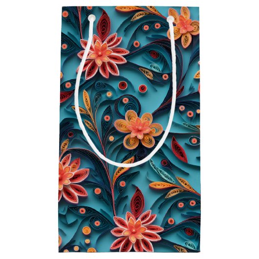 シームレスなフローラ紙パターン抱き枕 スモールペーパーバッグ (正面)