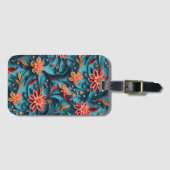 シームレスなフローラ紙パターン荷物タグ ラゲッジタグ (正面横)