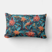 シームレスなフローラ紙パターン装飾用クッション ランバークッション (正面)