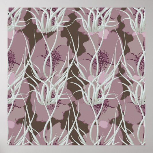 シームレスなフローラ背景、シームレスなパターン、 ポスター (正面)