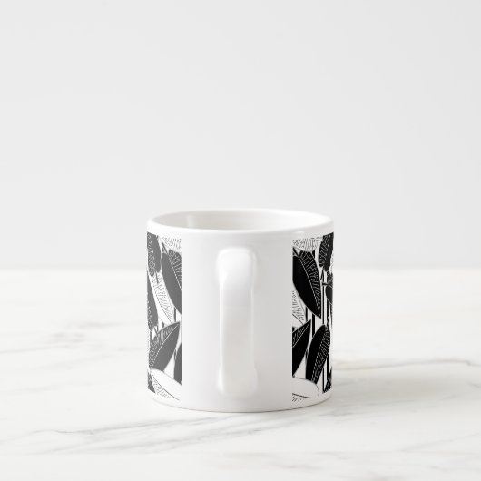 シームレスなフローラ葉熱帯フィクス装飾d エスプレッソカップ (裏面)