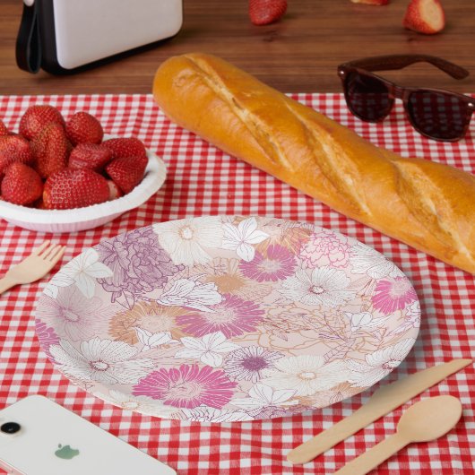 シームレスなフローラ ペーパープレート (ピクニック)