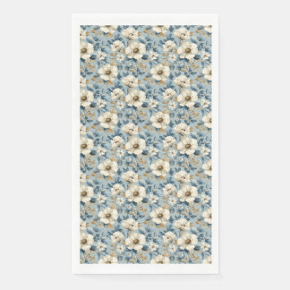 シームレスなフローラ(白とベージュの花)