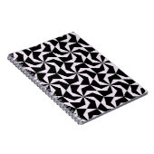 シームレスなブラックとピンクの抽象芸術幾何学六角形 ノートブック (右側)