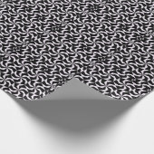 シームレスなブラックとピンクの抽象芸術幾何学六角形 ラッピングペーパー (角)