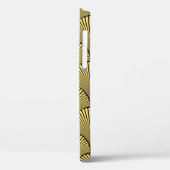 シームレスなブラックと金ゴールドの日本のアートデコフローラw Case-Mate iPhoneケース (裏面 / 左)