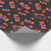 シームレスなブラックハロウィーンギフトのお菓子とお菓子 ラッピングペーパー (角)