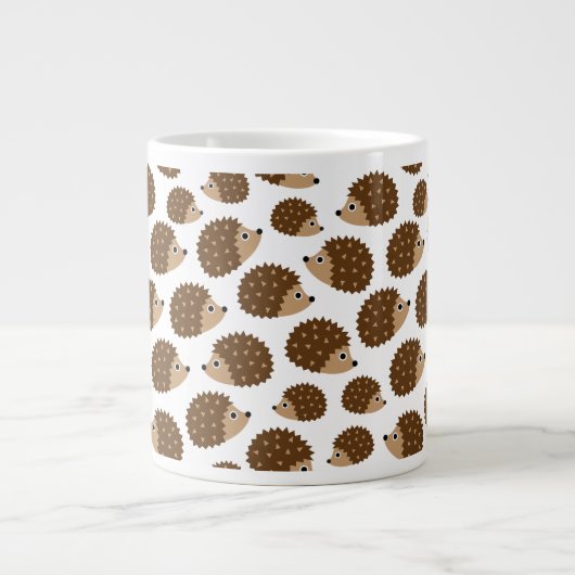 シームレスなヘッジホグパターン(ver.6) ジャンボコーヒーマグカップ (正面)
