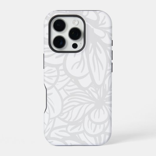 シームレスなホワイト背景のパターン iPhoneケース (裏面)