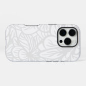 シームレスなホワイト背景のパターン iPhoneケース (裏面横)