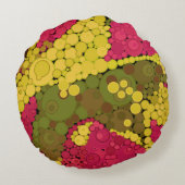 シームレスなポインチ絵を描リズムの手の円 ラウンドクッション (裏面)