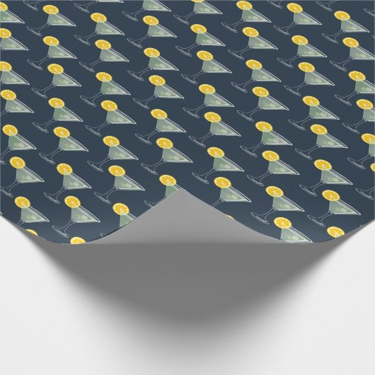 シームレスなマルガリータコックテールパターン ラッピングペーパー (角)