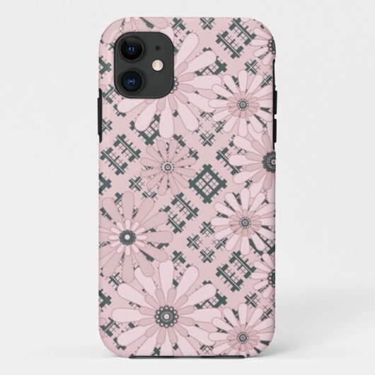 シームレスなモダン抽象芸術のプレイドフローラ Case-Mate iPhoneケース (裏面)