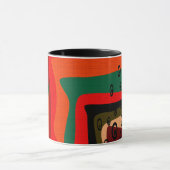 シームレスなモダン抽象芸術レトロカラーパターンまたは マグカップ (中央)