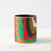 シームレスなモダン抽象芸術レトロカラーパターンまたは マグカップ (中央)