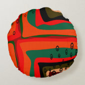 シームレスなモダン抽象芸術レトロカラーパターンまたは ラウンドクッション (裏面)