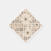 シームレスなモダン抽象芸術plaidフローラ スタンダードカクテルナプキン (角)