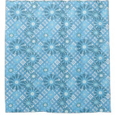 シームレスなモダン抽象芸術plaidフローラbl シャワーカーテン (正面)