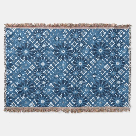 シームレスなモダン抽象芸術plaidフローラbl スローブランケット (正面)