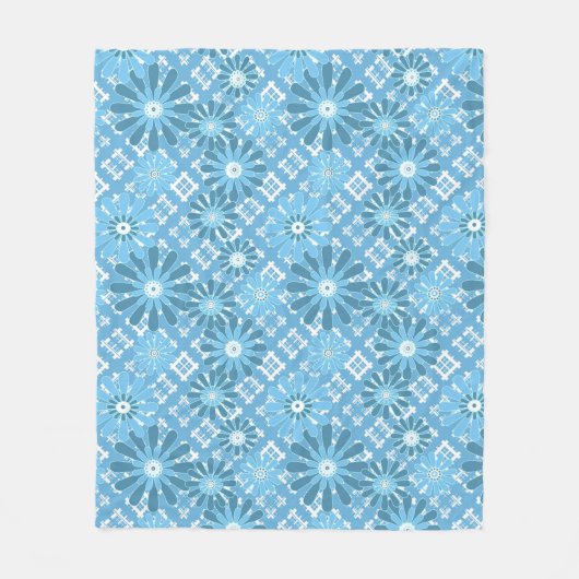 シームレスなモダン抽象芸術plaidフローラbl フリースブランケット (正面)