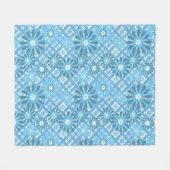 シームレスなモダン抽象芸術plaidフローラbl フリースブランケット (正面(横))