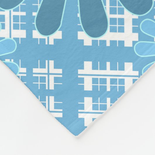 シームレスなモダン抽象芸術plaidフローラbl フリースブランケット (角)