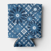 シームレスなモダン抽象芸術plaidフローラbl 缶クーラー (正面)