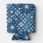 シームレスなモダン抽象芸術plaidフローラbl 缶クーラー (裏面)