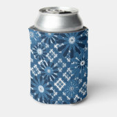 シームレスなモダン抽象芸術plaidフローラbl 缶クーラー (缶裏面)