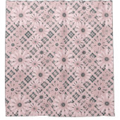 シームレスなモダン抽象芸術plaidフローラpi シャワーカーテン (正面)