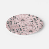 シームレスなモダン抽象芸術plaidフローラpi ペーパープレート (アングル)