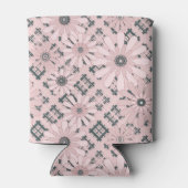 シームレスなモダン抽象芸術plaidフローラpi 缶クーラー (裏面)