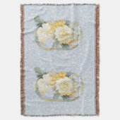 シームレスなライトブルー、ピンクとホワイトマンダラ スローブランケット (正面縦)