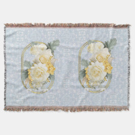 シームレスなライトブルー、ピンクとホワイトマンダラ スローブランケット