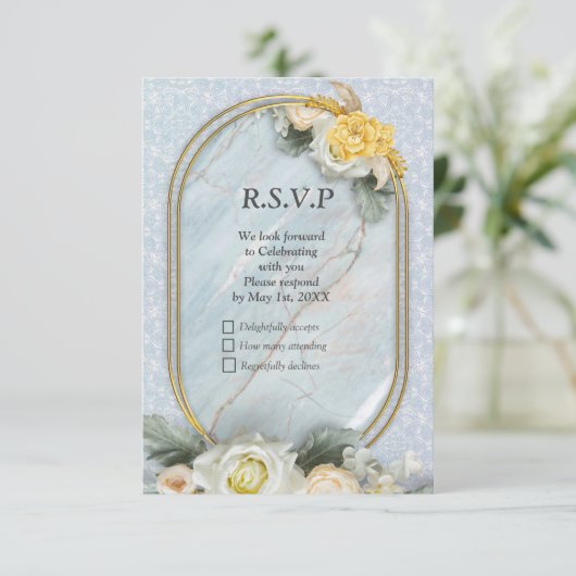 シームレスなライトブルー、ピンクとホワイトマンダラ 出欠カード (スタンド正面)