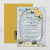 シームレスなライトブルー、ピンクとホワイトマンダラ 招待状 (正面/裏面)