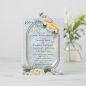 シームレスなライトブルー、ピンクとホワイトマンダラ 招待状 (スタンド正面)