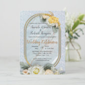 シームレスなライトブルー、ピンクとホワイトマンダラ 招待状 (スタンド正面)