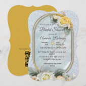 シームレスなライトブルー、ピンクとホワイトマンダラ 招待状 (正面/裏面)