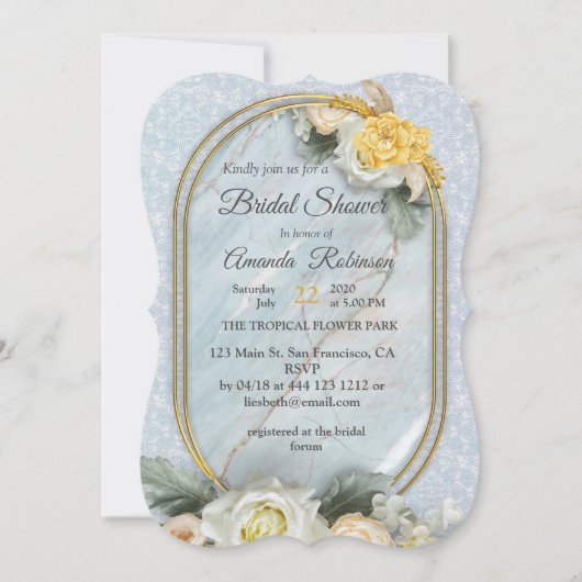 シームレスなライトブルー、ピンクとホワイトマンダラ 招待状 (正面)